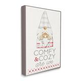 The Holiday Aisle® Comfy & Cozy Phrase Red Plaid Christmas Gnome Canvas/Metal in Gray/Red | 40 H x 30 W x 1.5 D in | Wayfair