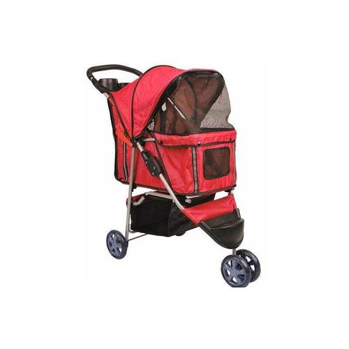 Bc-elec - 5663-0015Ared Tier-Buggy mit 3 Rädern Hundebuggy, Farbe rot - Rot