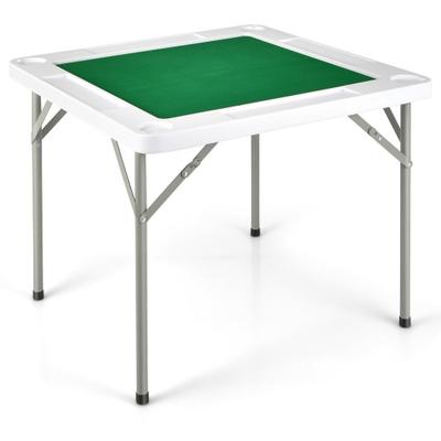 Costway 4-Player Mahjong Game Table with Iron Frame