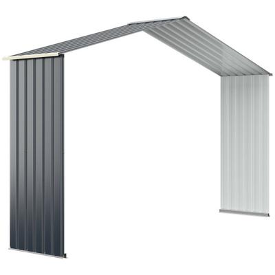 Costway Outdoor Storage Shed Extension Kit for 11.2 Feet Shed-Gray