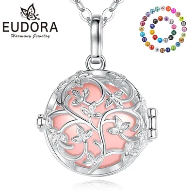Eudora – boule d'harmonie 18mm collier pendentif fleur carillon de grossesse Bola longue chaîne