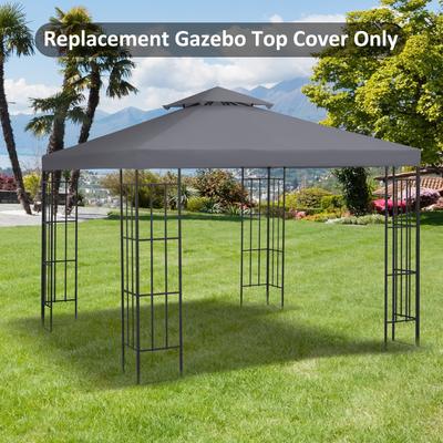 Outsunny Gazebo Replacement Canopy for Model 01 -0153, 2-Tier Top Cover for 9.84' x 9.84' Outdoor Gazebo, Brown (TOP ONLY)