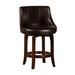 Hillsdale Furniture Napa Valley Wood Counter Height Swivel Stool, Dark Brown Cherry with Dark Brown Faux Leather - 4294-827I