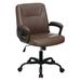 Red Barrel Studio® Executive Chair Upholstered/Metal in Gray/Brown | 38 H x 26.6 W x 24.8 D in | Wayfair BADE8BAAB21640A69B6A32C6BF6C9FB2