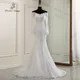 Robe de mariée sirène à manches longues pour femmes robe de mariée élégante robe de mariée