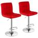 Square Swivel Adjustable Barstools with Backrest and Footrest-Set of 2 - 17.5" x 20" x (37" - 45") (L x W x H)