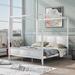 White Pinewood King Canopy Platform Bed