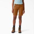 Dickies Women's Flex DuraTech Straight Fit Shorts, 9" - Brown Duck Size 8 (FR085)