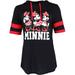 Disney Tops | Disney Minnie Mouse Hoodie Football Shirt | Color: Black/Red | Size: Sj