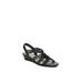 Women's Yvette Wedge Sandal by LifeStride in Black Fabric (Size 9 1/2 M)