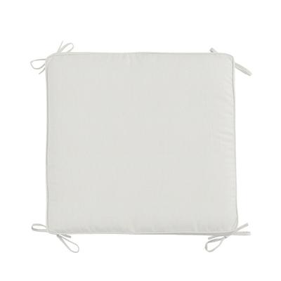 Replacement Ottoman Cushion with Zipper - 24x23 - Fast Dry, Canvas White Sunbrella - Ballard Designs