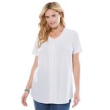 Plus Size Women's Seersucker Baseball Shirt by Woman Within in White (Size 4X)