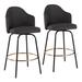 George Oliver Lakyia Contemporary Fixed-height Counter Stool w/ Black Metal Legs | 37 H x 18.5 W x 19.5 D in | Wayfair