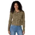 K Jordan Colored Jean Jacket (Size 4X) Leopard, Cotton,Spandex