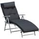 Bain de soleil pliable transat inclinable 7 positions chaise longue grand confort avec matelas +