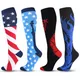 Chaussettes de Compression drapeau américain adaptées au sport Anti-Fatigue soulagement de la