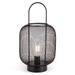 Gerson 45676 - 12.6" Black Metal Battery Operated LED Lantern with Timer (7.1"D x 12.6"H Black Metal Lantern with LED Bulb. 6 Hour Timer)