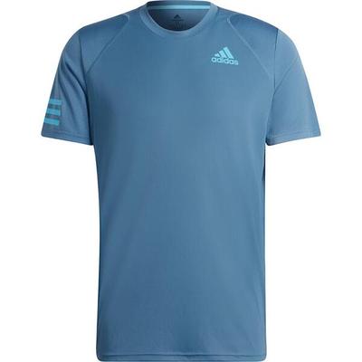 adidas Herren Club Tennis 3-Streifen T-Shirt, Größe M in Blau