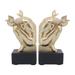 Set of 2 Gold and Black Bookends Contemporary Polyresin 6" Man Figure Bookends For Home or Office Book Storage Decor -