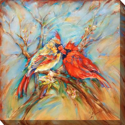 Spring Cardinals Outdoor Art 24x24