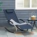 Outsunny Zero Gravity Chaise Rocker Patio Lounge Chairs with Recliner w/ Detachable Pillow & Weather-Fighting Fabric, Black