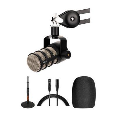 RODE PodMic Microphone with Tabletop Stand & XLR Cable Kit PODMIC
