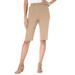 Plus Size Women's Soft Knit Bermuda Short by Roaman's in New Khaki (Size 5X)