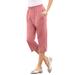Plus Size Women's Soft Knit Capri Pant by Roaman's in Desert Rose (Size 2X)