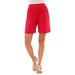 Plus Size Women's Soft Knit Short by Roaman's in Vivid Red (Size 4X)