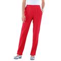 Plus Size Women's Straight-Leg Soft Knit Pant by Roaman's in Vivid Red (Size 2X) Pull On Elastic Waist