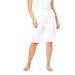Plus Size Women's Soft Knit Bermuda Short by Roaman's in White (Size S)