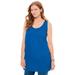 Plus Size Women's Perfect Sleeveless Shirred U-Neck Tunic by Woman Within in Bright Cobalt (Size 14/16)