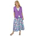 Plus Size Women's Lightweight Short Sleeve V-Neck Cardigan by Woman Within in Pretty Violet (Size M)