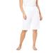 Plus Size Women's Soft Knit Bermuda Short by Roaman's in White (Size L)
