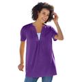 Plus Size Women's Crochet Layered-Look Tee by Woman Within in Purple Orchid (Size 3X)