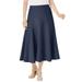 Plus Size Women's Print Linen-Blend Skirt by Woman Within in Navy (Size 1X)