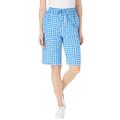 Plus Size Women's Seersucker Short by Woman Within in Bright Cobalt Gingham (Size 36 W)