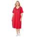 Plus Size Women's Mayfair Park A-line Dress by Catherines in Red Star Falling (Size 1X)