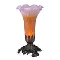 Meyda Lighting Lily 8" Torchiere Lamp Glass/Metal in Orange | 8 H x 4.5 W x 4.5 D in | Wayfair 11295