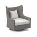 Bernhardt Captiva Swivel Patio Chair w/ Cushions Wicker/Rattan in Pink/Gray/White | 40 H x 33 W x 30 D in | Wayfair OP1102S_6070-002