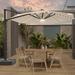 Arlmont & Co. 11 Ft LED Cantilever Patio Umbrella W/Base, Outdoor Offset Round Hanging Market Deck Umbrellas, 360° Rotation For Pool | Wayfair