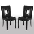 Latitude Run® Set Of 2 Faux Leather Dining Chairs In White Faux Leather in Black | 39.5 H x 19 W x 24 D in | Wayfair