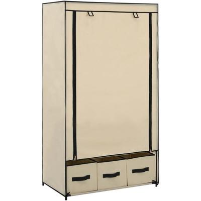 Kleiderschrank Creme 87 x 49 x 159 cm Stoff Vidaxl