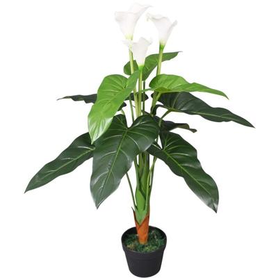 Vidaxl - Künstliche Calla-Lilie mit Topf 85 cm Weiß