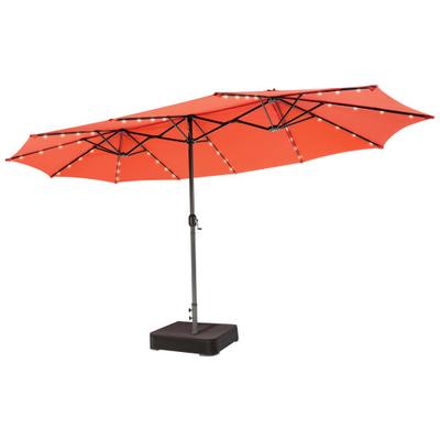 Costway 15 Feet Double-Sided Patio Umbrella with 4...