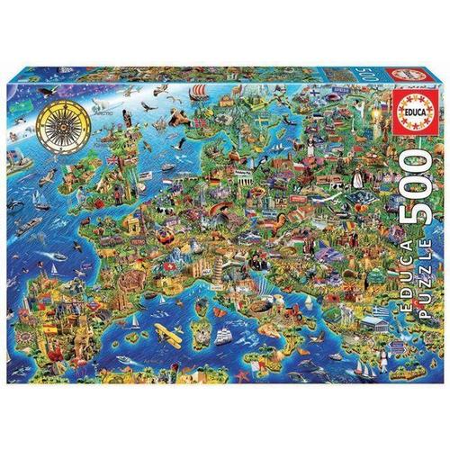 Verrückte Europakarte 500 Teile Puzzle