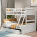Twin over Full Solid Pine Wood Bunk Bed with Storage, Maximized Space & Versatility Galore