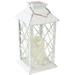 Sunnydaze Concord Outdoor Solar LED Decorative Candle Lantern - White