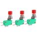 3PCS 16A 125/250VAC SPDT NO NC 3-Terminals Snap Button Type Micro Limit Switches - Red