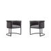 Bali Saddle and Black Faux Leather Dining Chair (Set of 2)